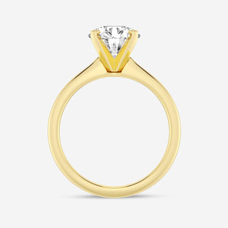 Stunning 1.0ct round solitaire moissanite ring side profile view image 2