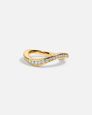 Brilliant 2.0ct pear pave moissanite wedding band overhead view