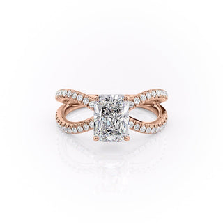 2.0 CT Radiant Cut Solitaire Split Shank Setting Moissanite Engagement Ring