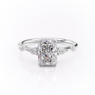 2.1 CT Radiant Cut 3 Stone Diamond Moissanite Engagement Ring