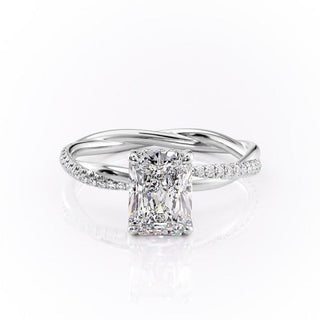 2.1 CT Radiant Cut Infinity Pave Diamond Moissanite Engagement Ring