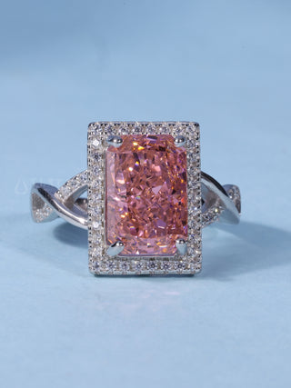 2.50CT Ice Crush Radiant Cut American Diamond Halo Split Shank Engagement Ring