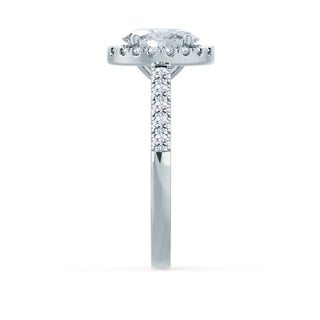 Stunning 1.50ct oval halo moissanite ring top view image 2