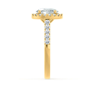 Stunning 1.50ct oval halo moissanite ring sparkle close up