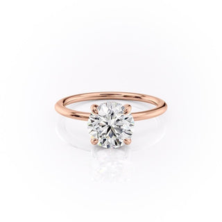 1.6 CT Round Cut Hidden Halo Solitaire Moissanite Diamond Engagement Ring