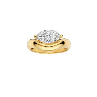 1.60ct Marquise Diamond Trace Band Unique Engagement Ring