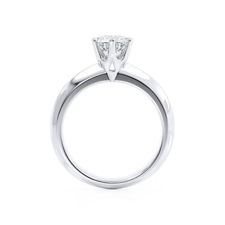 Graceful 0.80ct round solitaire moissanite ring side profile view