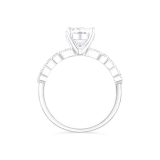 1.50 CT Round Cut Solitaire Halo Moissanite Engagement Ring close up