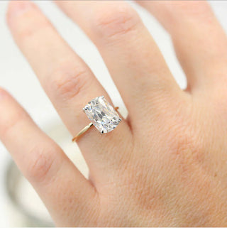 3.63CT Elongated Cushion Solitaire Moissanite Diamond Engagement Ring