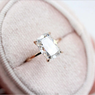 3.63CT Elongated Cushion Solitaire Moissanite Diamond Engagement Ring