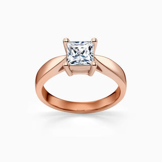 1.0 CT Princess Cut Solitaire Moissanite Engagement Ring angle view