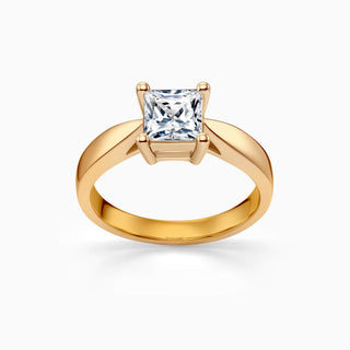 1.0 CT Princess Cut Solitaire Moissanite Engagement Ring detail view