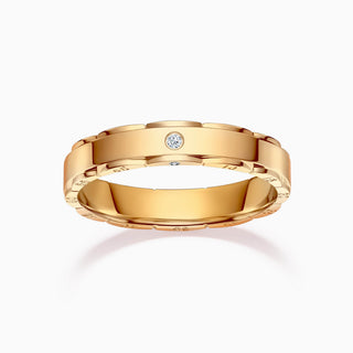 Round Cut Flush Moissanite Diamond Wedding Band for Her