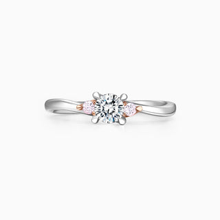 1.0 CT Round Cut Moissanite Diamond Three Stone Engagement Ring