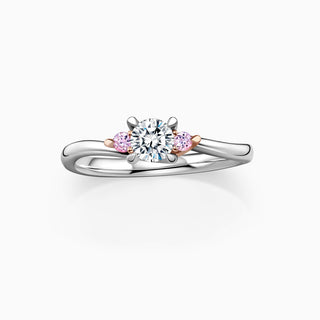 1.0 CT Round Cut Moissanite Diamond Three Stone Engagement Ring