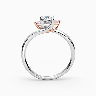 1.0 CT Round Cut Moissanite Diamond Three Stone Engagement Ring