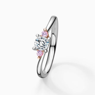 1.0 CT Round Cut Moissanite Diamond Three Stone Engagement Ring