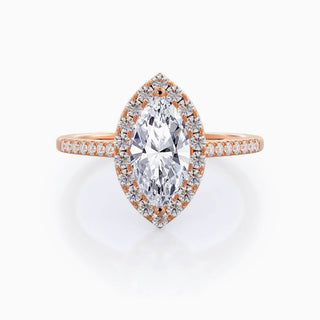 4.0 CT Marquise Cut Moissanite Diamond Halo Engagement Ring For Her
