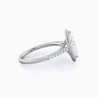 4.0 CT Marquise Cut Moissanite Diamond Halo Engagement Ring For Her