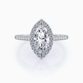4.0 CT Marquise Cut Moissanite Diamond Halo Engagement Ring For Her