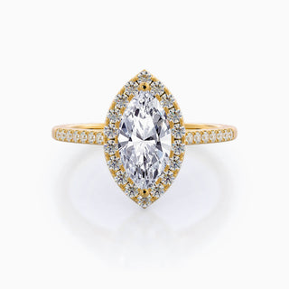 4.0 CT Marquise Cut Moissanite Diamond Halo Engagement Ring For Her