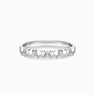Round Cut Moissanite Diamond Unique Wedding Band