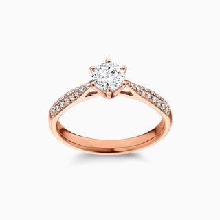 1.0 CT Round Cut Moissanite Diamond Cathedral Setting Engagement Ring