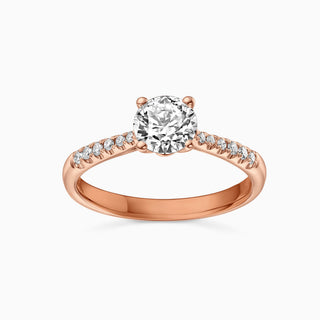 1.5 CT Round Cut Moissanite Diamond Pave Setting Engagement Ring