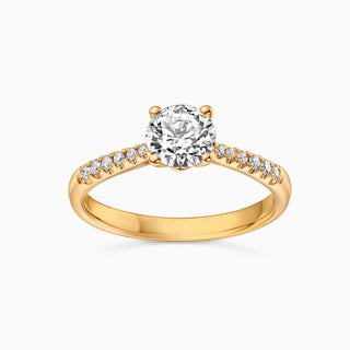 1.5 CT Round Cut Moissanite Diamond Pave Setting Engagement Ring