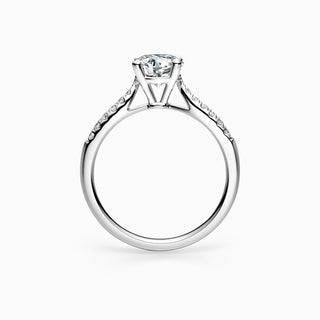 1.5 CT Round Cut Moissanite Diamond Pave Setting Engagement Ring