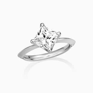 2.0 CT Princess Cut Moissanite Diamond Solitaire Setting Engagement Ring