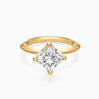 2.0 CT Princess Cut Moissanite Diamond Solitaire Setting Engagement Ring