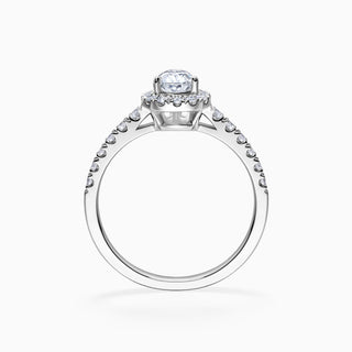 1.0 CT Pear Cut Moissanite Diamond Halo  Setting Engagement Ring