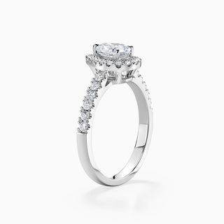 1.0 CT Pear Cut Moissanite Diamond Halo  Setting Engagement Ring