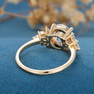 1.90 CT Round Brilliant Cluster Moissanite Engagement Ring on hand