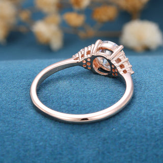 0.68 CT Round Cluster Classic Moissanite Engagement Ring on hand