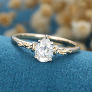 0.69 CT Pear Brilliant Cut Halo Moissanite Engagement Ring top view