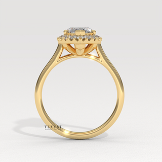 Elegant Solitaire Marquise Cut Moissanite Engagement Ring studio view