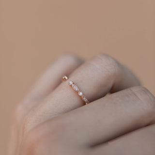 0.1ct Round Brilliant Cut Open Gallary Moissanite Diamond Wedding Band