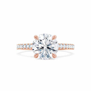 Vintage 1.20ct round solitaire moissanite ring side profile view
