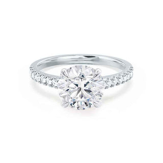 Sparkling 1.20ct round solitaire moissanite ring side profile view