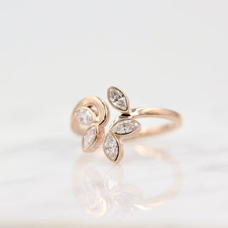 0.60ct Marquise Cut Unique Moissanite Diamond Engagement Ring