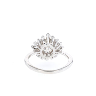 Brilliant 1.05ct round cluster moissanite ring macro detail of the stones