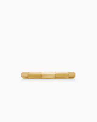 Minimalist Facet Set Gold Metal Wedding Band For Men & Women