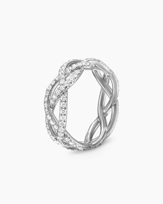 1.25 TCW Round Cut Twisted Pave Moissanite Diamond Wedding Band