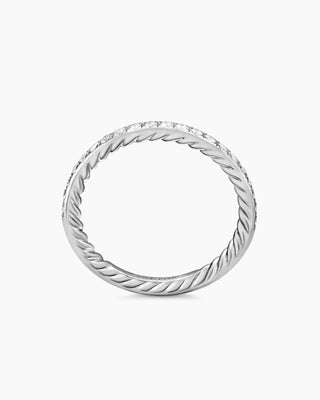0.25 TCW Round Cut Twisted Half Pave Moissanite Diamond Wedding Band