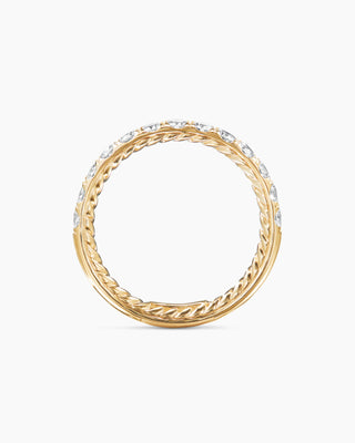 0.65 TCW Round Cut Twisted Half Pave Moissanite Diamond Wedding Band