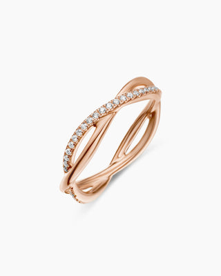 0.20 TCW Round Cut Twisted Infinity Pave Moissanite Diamond Wedding Band
