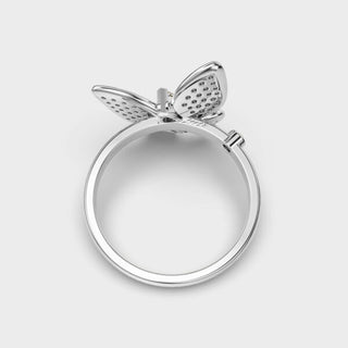 0.75 CT Round Cut Diamond Butterfly Shape Diamond Ring For Women