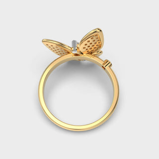 0.75 CT Round Cut Diamond Butterfly Shape Diamond Ring For Women